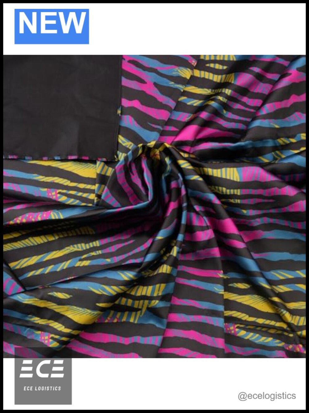 Reversible Satin Square Scarf Geometric Print 36x36 Multi-Functional